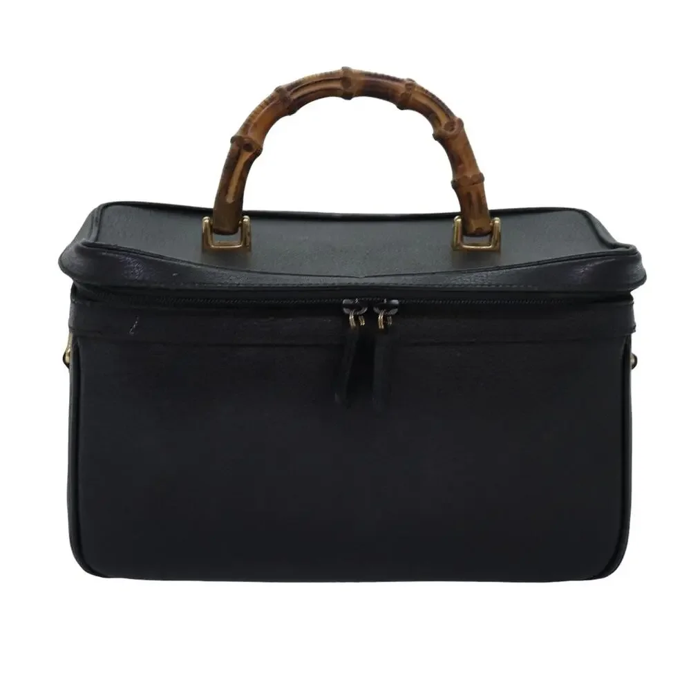 GUCCI Bamboo Vanity Hand Bag Leather Black 013 2122 013 2122 - Picture 13 of 16